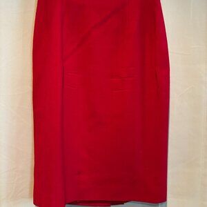 EVAN-PICONE Red Wool Pencil Skirt ~ Size 6 ~ Lined ~ Rear Slit